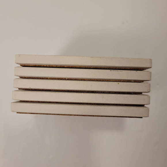 Ceramic Drink Coasters "Simply Blessed" Cork Square 4x4 Set Of 5 - Picture 8 of 11